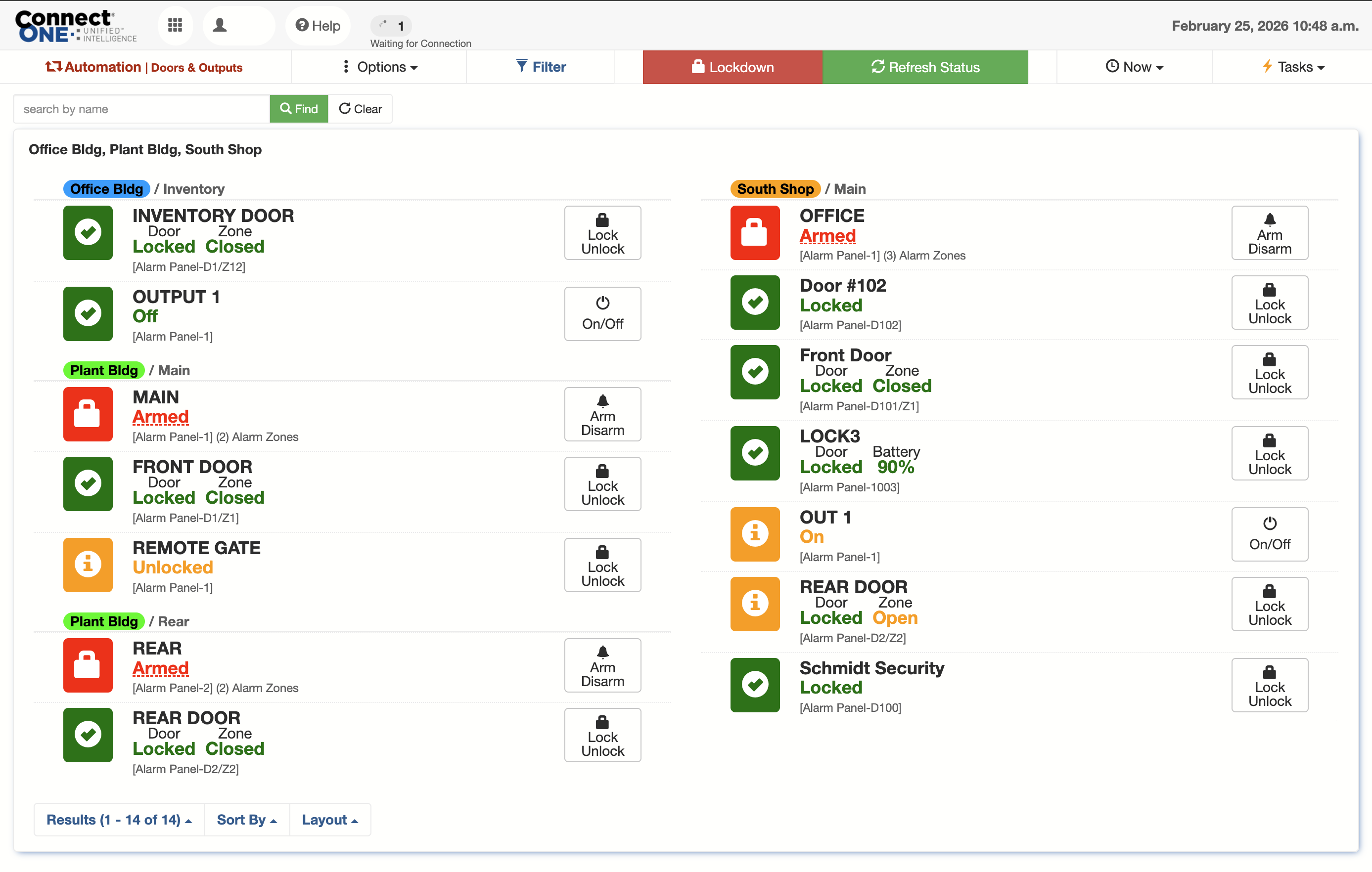Access Expander door status and control dashboard